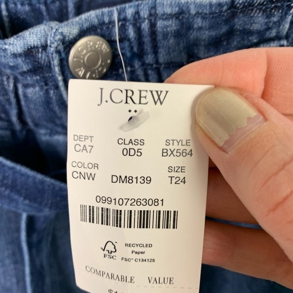 NWT J Crew Factory Paperbag Slim Wide Leg Jeans Size 24T 24 Tall - Picture 4 of 9